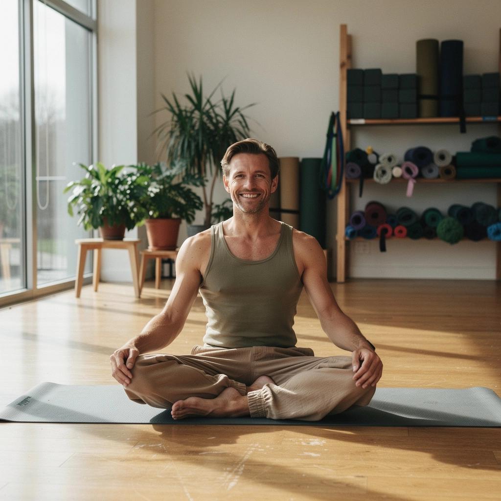 Un instructor guiando a los alumnos en una sesión de respiración consciente, centrada en la salud de la columna.
